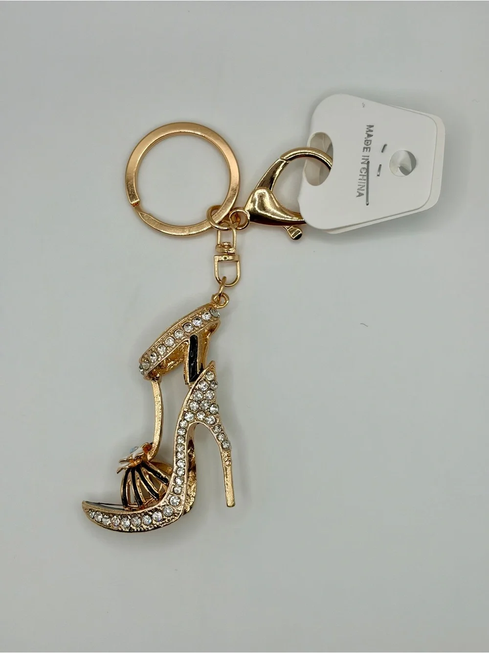 Bling Gold Crystal High Heel Keychain/Bag Charm